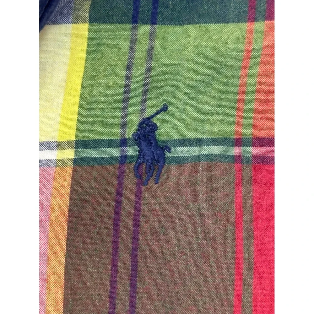 Ralph Lauren Baby Boys 12M Multi Color Plaid Short Sleeve Romper Pony Logo